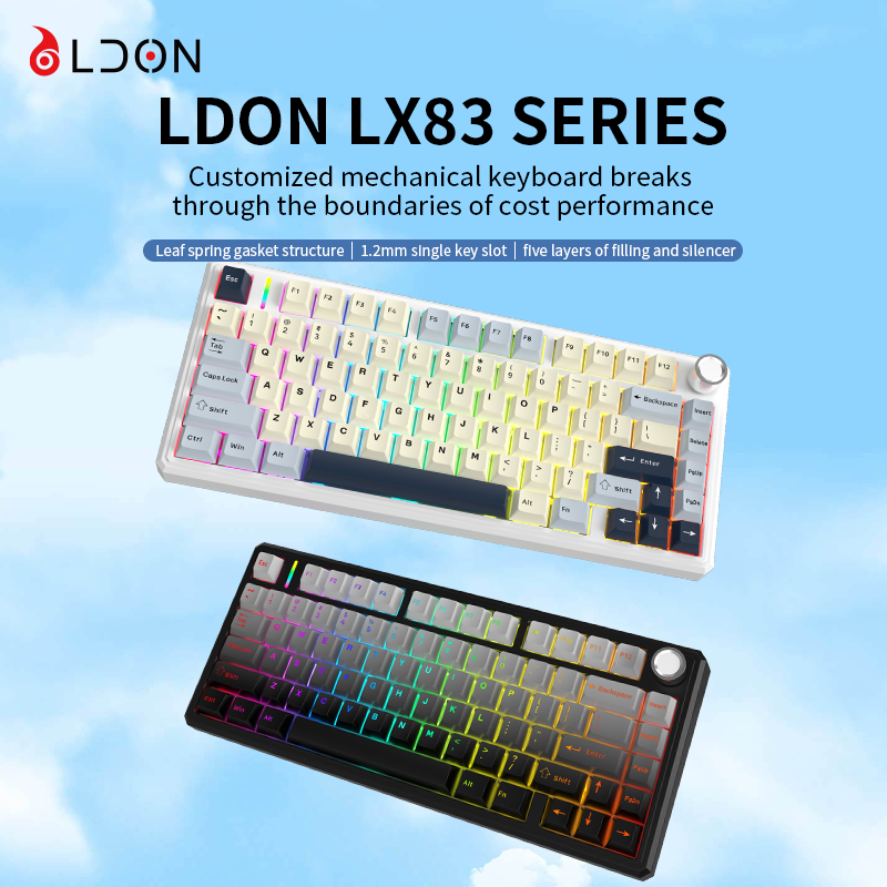 Gaming Keyboard Hot Swappable - LDON LX83 Kabellose Mechanische Gaming-Tastatur 75%