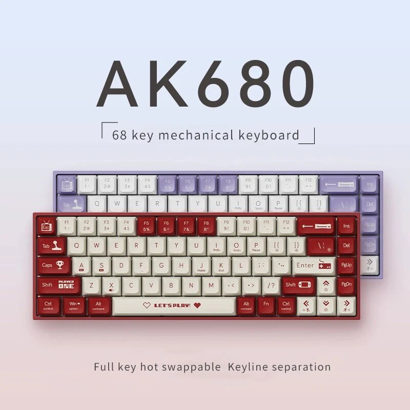 Gaming Keyboard Hot Swappable - Ajazz ak680 mechanische Tastatur Gaming kabel