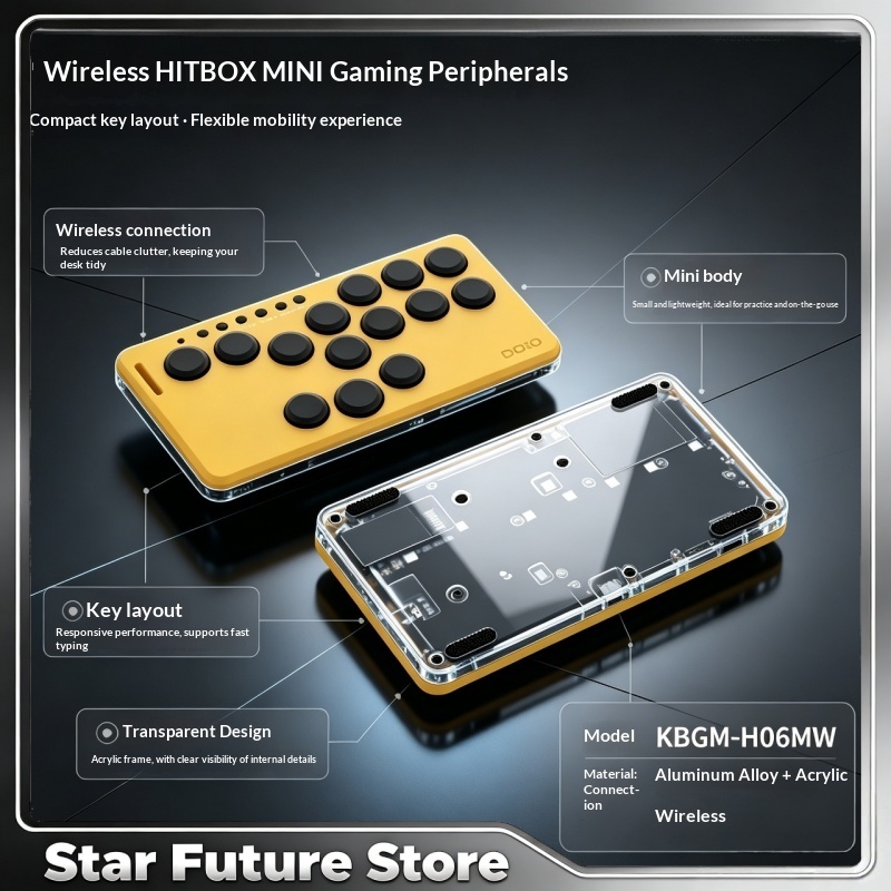 Gaming Keyboard Mini - Doio Mechanischer Schalter, kabellose, tragbare Mini-Gaming-Tastatur,