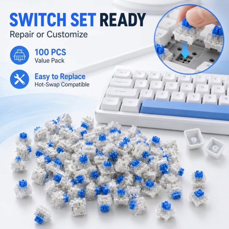 DT21 100 Stück DIY Mechanische – Keyboard Gaming Blue Switch Bewertung und Preis